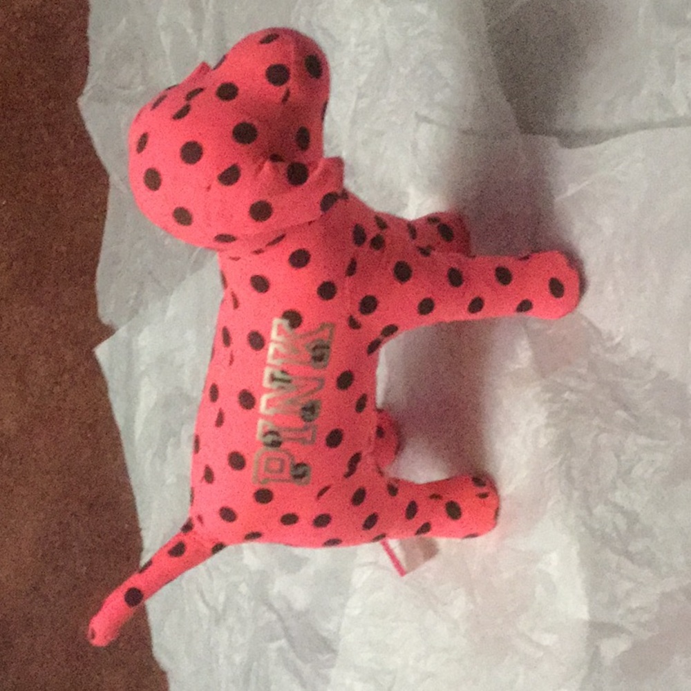 Victoria secret pink dog.  Polka dot big dog